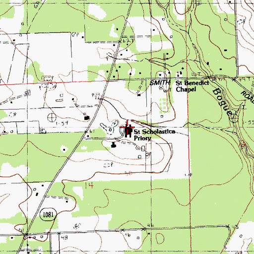 Topographic Map of Saint Scholastica Priory, LA