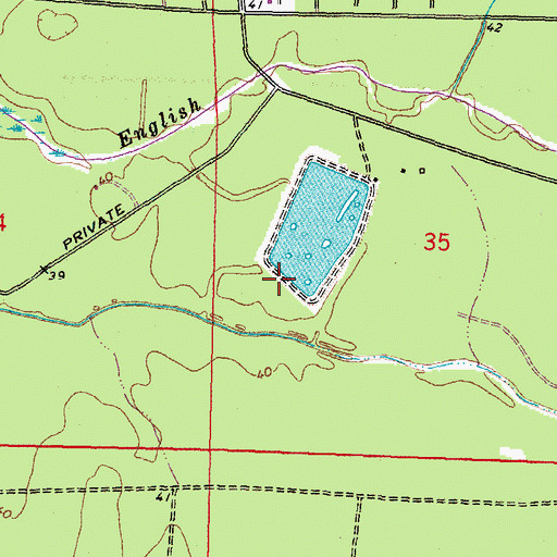 Topographic Map of T L James Pond Dam, LA