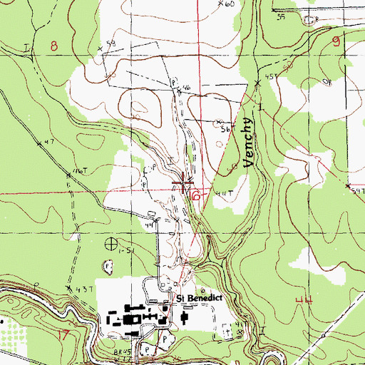 Topographic Map of Abbeys Pond Dam, LA