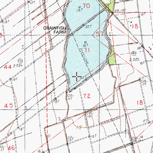 Topographic Map of Louisiana Noname 44 Dam, LA