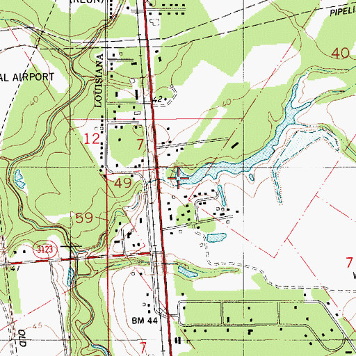 Topographic Map of Louisiana Noname 81 Dam, LA