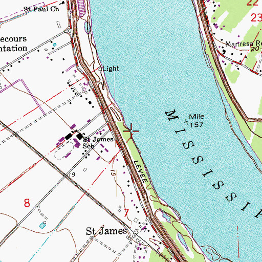 Topographic Map of Caribu Landing, LA