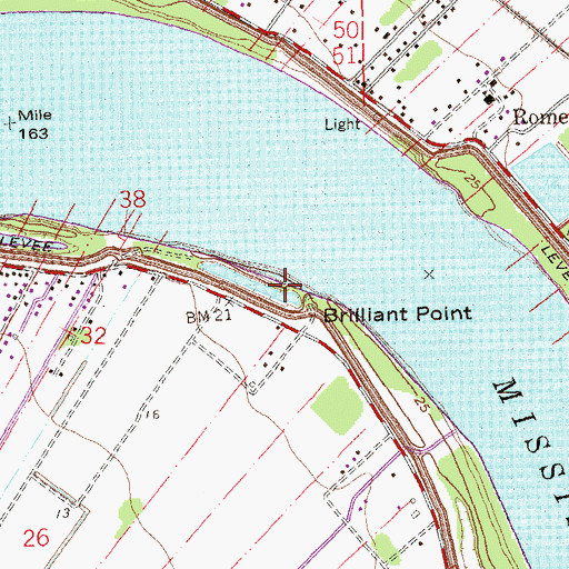 Topographic Map of Saint Clair Landing, LA