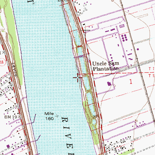 Topographic Map of Uncle Sam Landing, LA