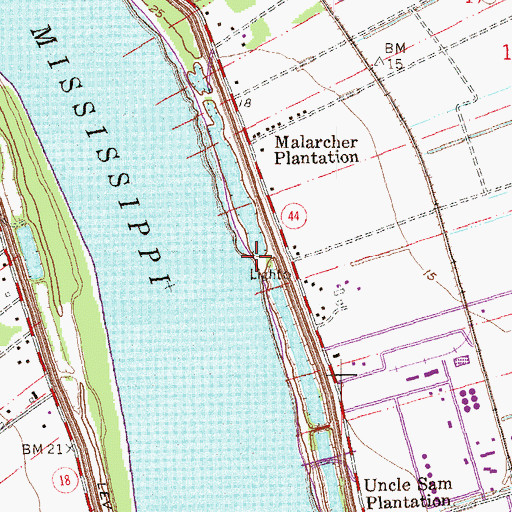Topographic Map of Lily Landing, LA