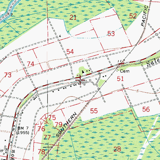 Topographic Map of Clausen, LA