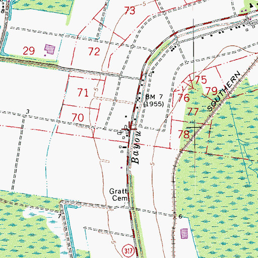 Topographic Map of Todd, LA