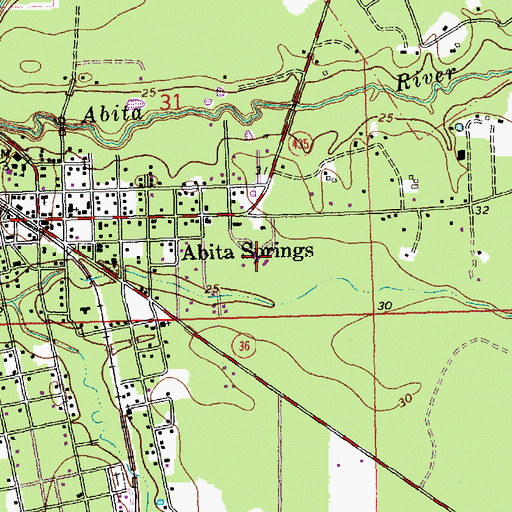 Topographic Map of Abita Springs Elementary School, LA