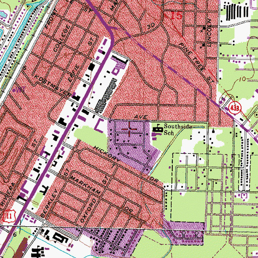 Topographic Map of Abney Estates, LA