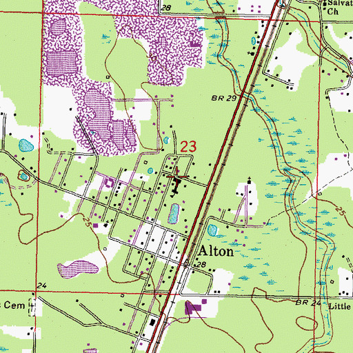 Topographic Map of Alton Elementary School, LA