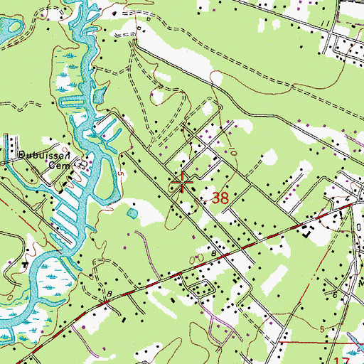 Topographic Map of Bayou Liberty Estates, LA