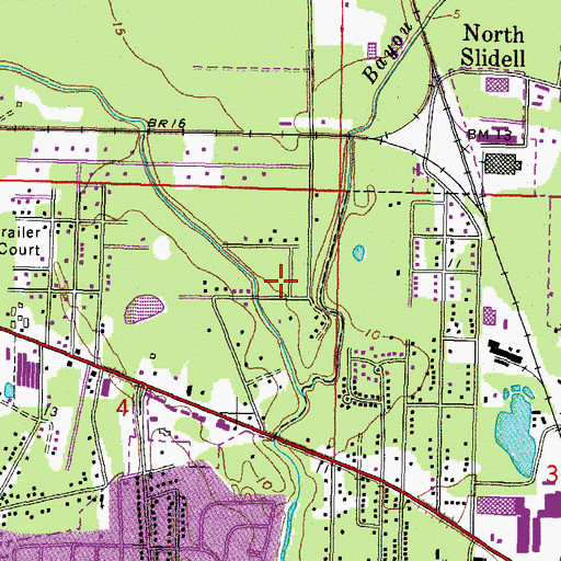 Topographic Map of Bayou Vincent, LA