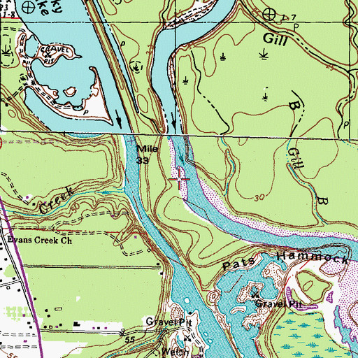 Topographic Map of Bear Island (historical), LA