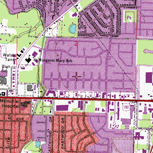 Topographic Map of Bon Village, LA