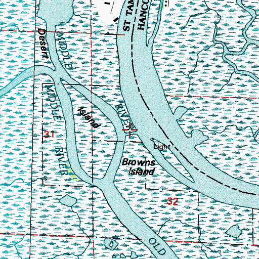 Topographic Map of Browns Ditch, LA