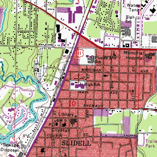 Topographic Map of Brugier, LA