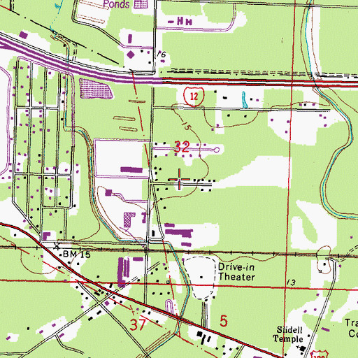 Topographic Map of Cadillac Park, LA