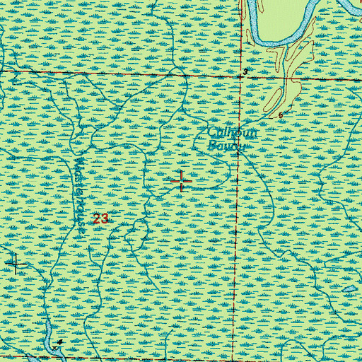 Topographic Map of Calhoun Bayou, LA