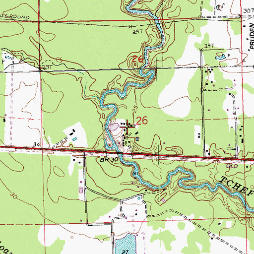 Topographic Map of Camp Bena Lea, LA