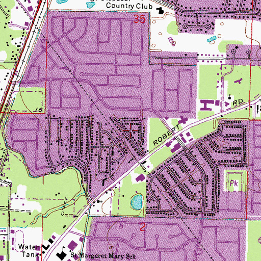 Topographic Map of Castle Manor, LA