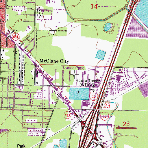 Topographic Map of Central Park, LA