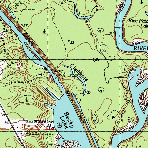 Topographic Map of Clements Bayou, LA