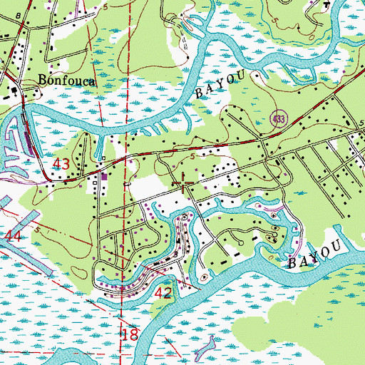 Topographic Map of Coin Du Lestin, LA