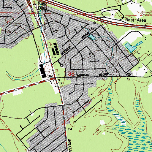 Topographic Map of Cross Gates, LA