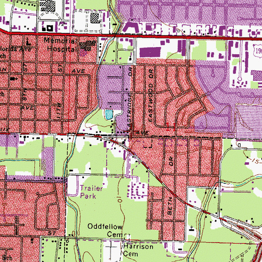 Topographic Map of Eastridge, LA