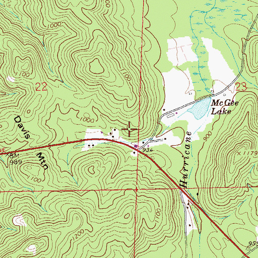 Topographic Map of Goss Spring, AL