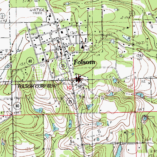 Topographic Map of Folsom Elementary School, LA