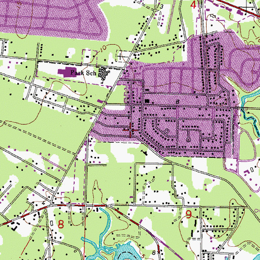 Topographic Map of Forest Pines, LA