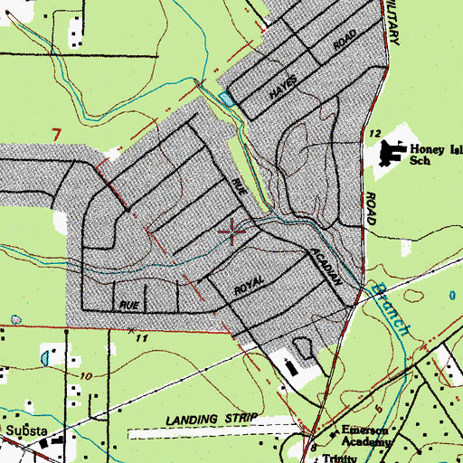 Topographic Map of French Branch Estates, LA