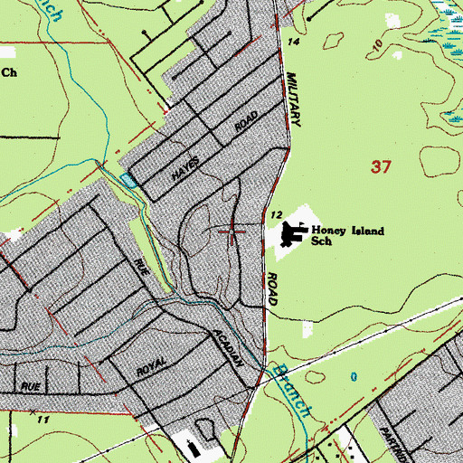 Topographic Map of Frenchmens Estates, LA