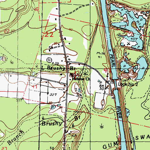 Topographic Map of Hebron Cemetery, LA