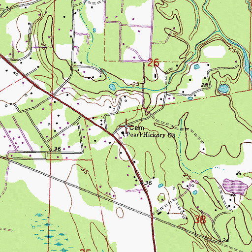 Topographic Map of Henry Talley Cemetery, LA