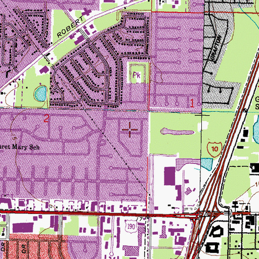 Topographic Map of Heritage Subdivision, LA