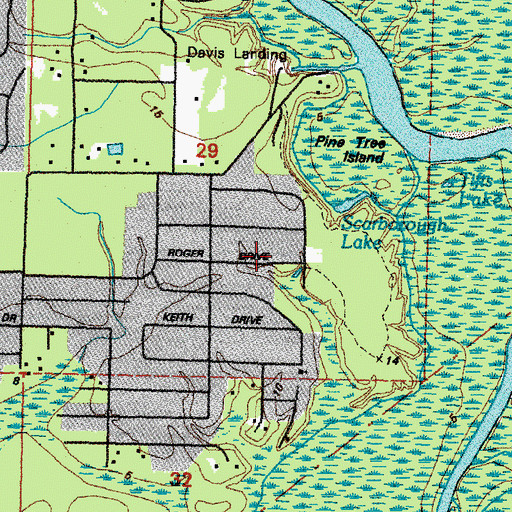 Topographic Map of Hickory Hills, LA