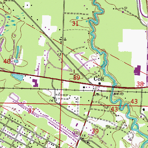 Topographic Map of Huntington Estates, LA
