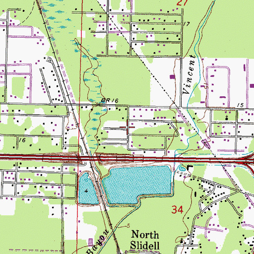 Topographic Map of Hyde Park, LA