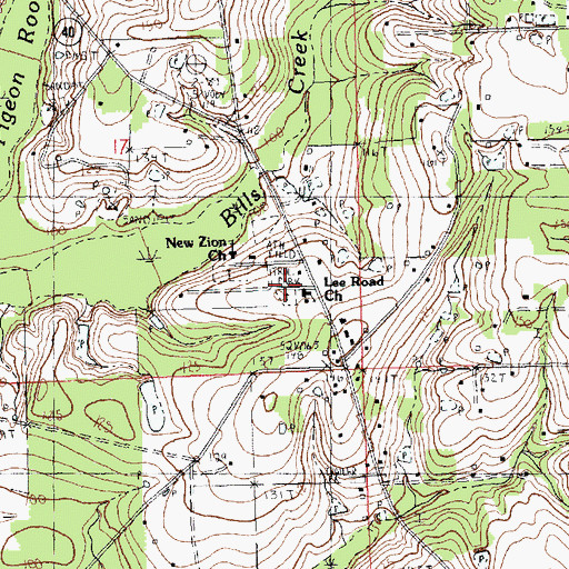 Topographic Map of Lee Road Cemetery, LA