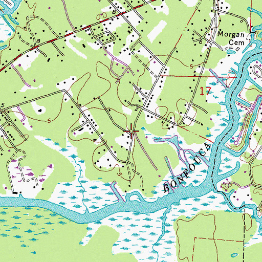 Topographic Map of Liberty Pines, LA