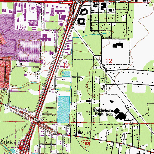 Topographic Map of Lindberg Glen, LA