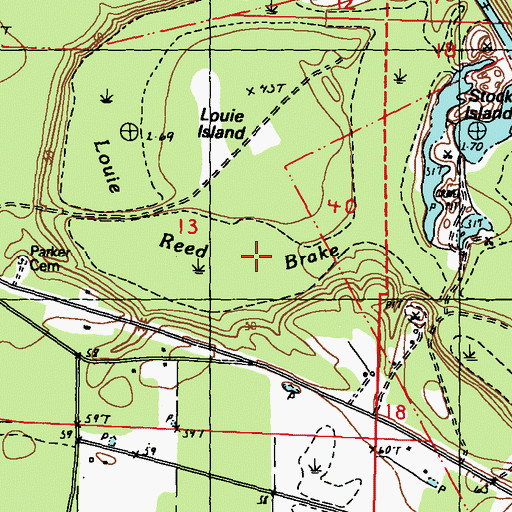 Topographic Map of Louie Reed Brake, LA