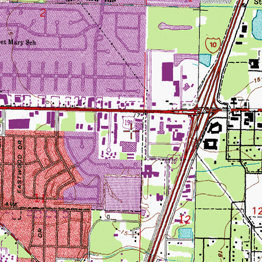 Topographic Map of Midtown Square Shopping Center, LA