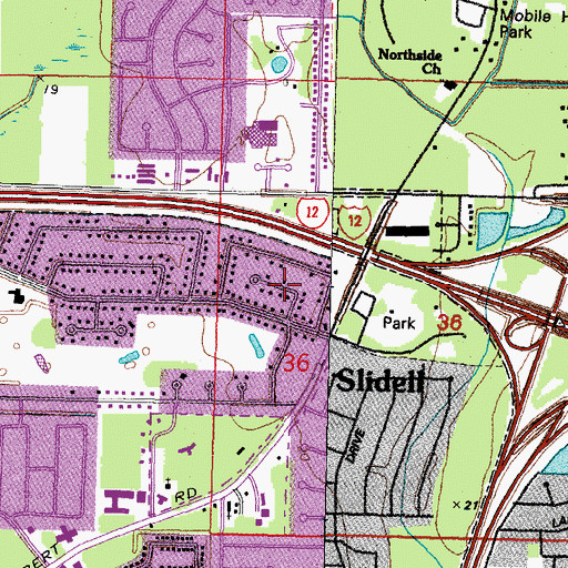 Topographic Map of New Country Club, LA