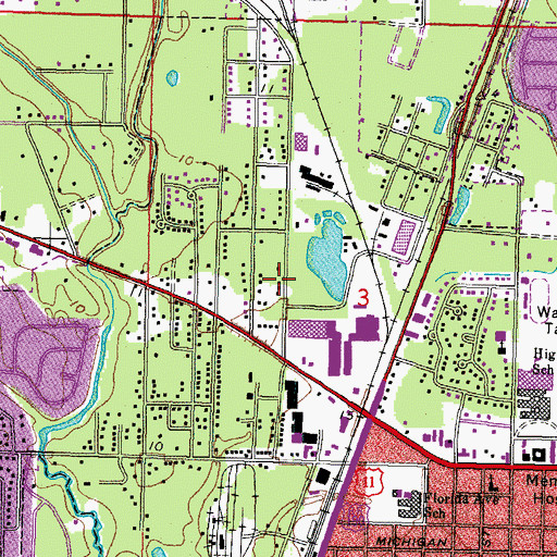 Topographic Map of North End, LA