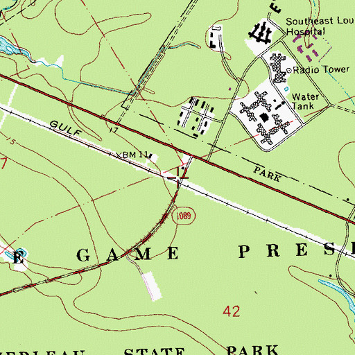 Topographic Map of Nott (historical), LA