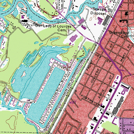 Topographic Map of Palm Lake, LA
