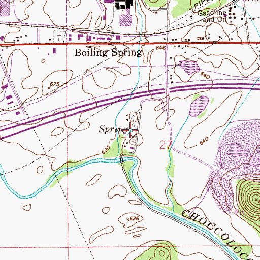 Topographic Map of Boiling Spring, AL